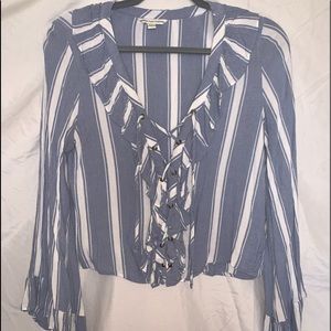 Lace-up front long sleeve